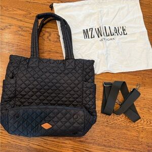 MZ Wallace Max Travel Quilted Tote in Black